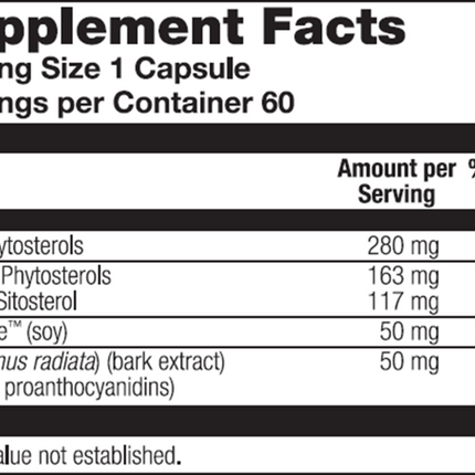 Nutra BioGenesis Sterol 117 60 vcaps Supplement Facts 