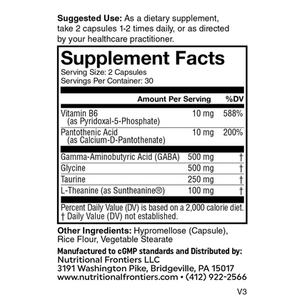 Nutritional Frontiers Calm Day 60 vegcaps Supplement Facts