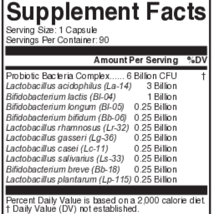 Nutritional Frontiers Frontier Biotics II 90 vegcaps Supplement Facts 