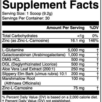 Nutritional Frontiers GI Complete Powder (Lemon Lime) 30 serv Supplement Facts