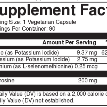 Nutritional Frontiers Iodine Plus 90 vegcaps Supplement Facts 