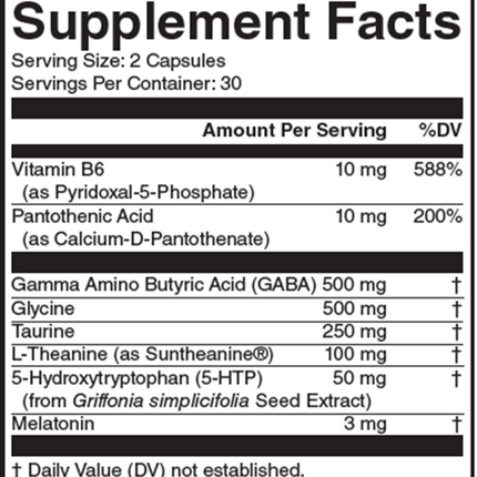Nutritional Frontiers Sleep Time 60 vegcaps Supplement Facts