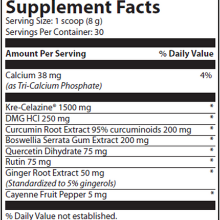 Nutritional Frontiers X Flame 120 vegcaps Supplement Facts 