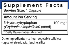 Patient One MediNutritionals 5-HTP 100mg 60 caps Supplement Facts