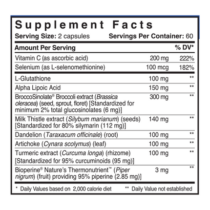 Patient One MediNutritionals LiverCare 120 caps Supplement Facts