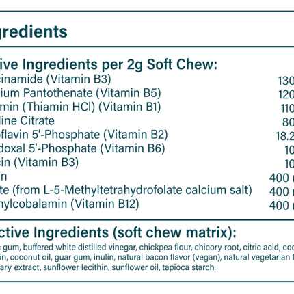 PetDomain B ComplexVet 60 Soft Chews Supplement Facts 