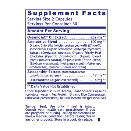 Premier Astaxanthin Complex 60 caps Premier Research Labs Supplement Facts