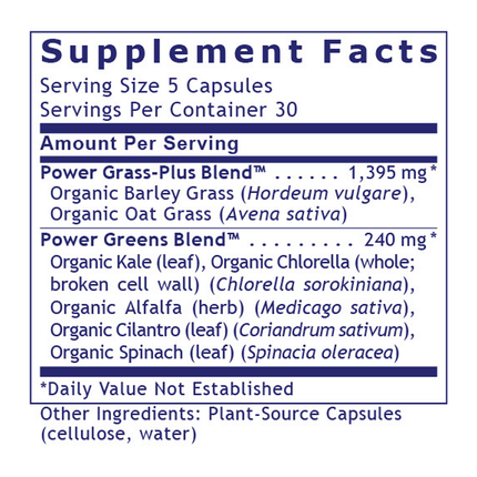 Premier Research Labs Premier Greens Caps 150 caps Supplement Facts