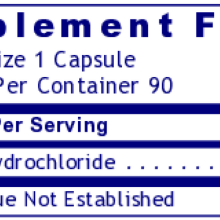 Premier Research Labs Premier HCL 90 caps Supplement Facts