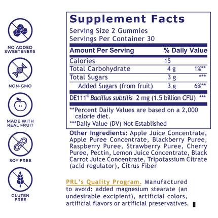 Premier Research Labs Premier Probiotic Gummies 60 gummies Supplement Facts