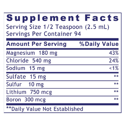 Premier Research Labs Premier pH Minerals 235 ml Supplement Facts