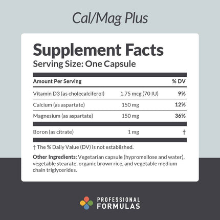 Professional Formulas	Cal/Mag Plus - 90 Capsules Supplement-acts