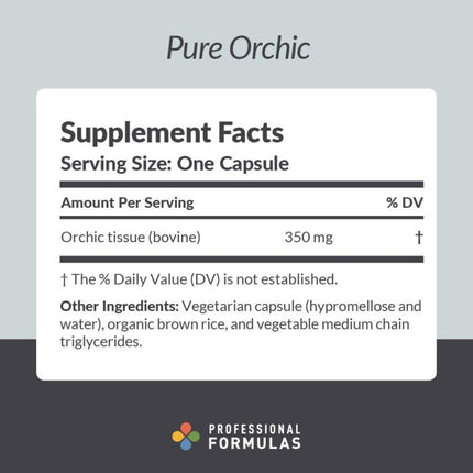 Professional Formulas	Pure Orchic - 60 Capsules Supplement-Facts
