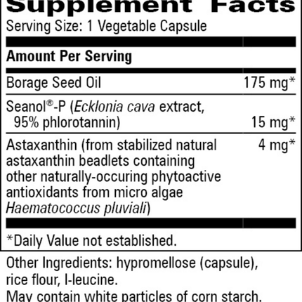 Progressive Labs Astaxanthol 60 vegcaps Supplement Facts 