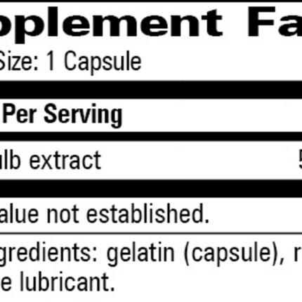 Progressive Labs Garlic 100 caps Supplement Facts 
