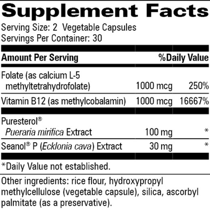 Progressive Labs Gyne-Andro-Plex 60 vegcaps Supplement Facts 