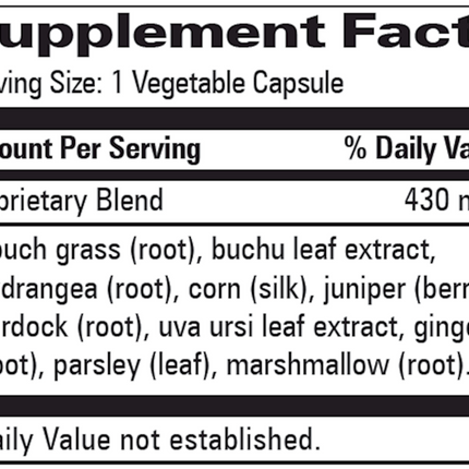 Progressive Labs	Herbal Water Balance 50 vegetable caps Supplement Facts