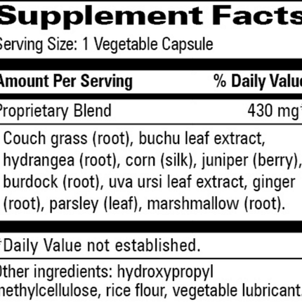 Progressive Labs	Herbal Water Balance 50 vegetable caps Supplement Facts 