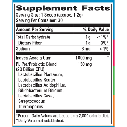 Progressive Labs Kid's Probiotic & Prebiotic Powder 36 grams Supplement Facts