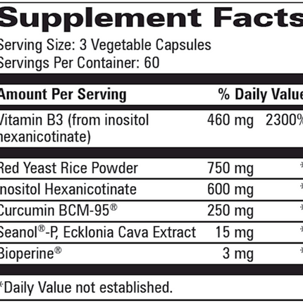 Progressive Labs Lipid Balance 180 caps Supplement Facts 