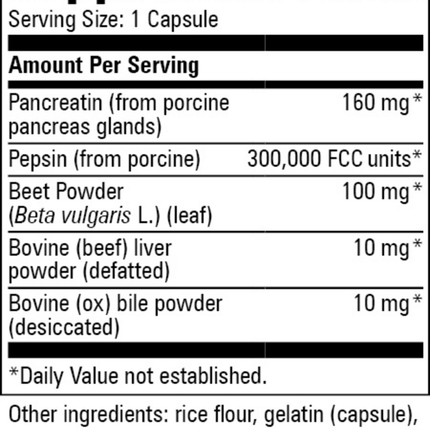 Progressive Labs Lipo-Complex 100 caps Supplement Facts 