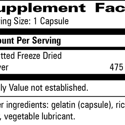 Progressive Labs Livatrate 100 caps Supplement Facts 