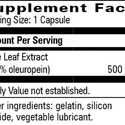 Progressive Labs Olivir 60 caps Supplement Facts 