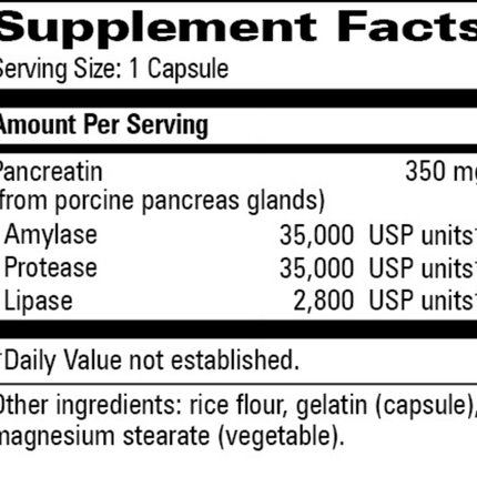 Progressive Labs Pan 10X 90 caps Supplement Facts 