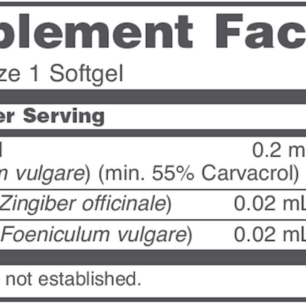 Protocol for Life Balance Oregano Oil 90 softgels Supplement Facts