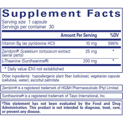 Pure Encapsulations Rapid Calm Supplement Facts
