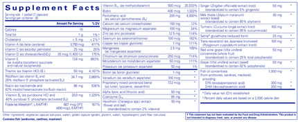 Pure Encapsulations UltraPure Pack 30 pkts Supplement Facts 