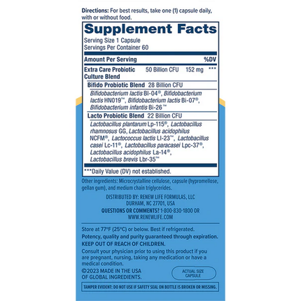 Renew Life Ultimate Flora Extra Care 50B 60 vegcaps