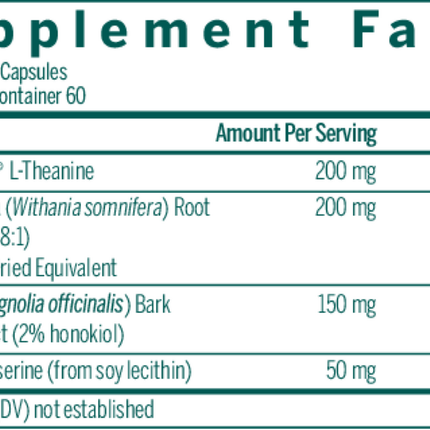 Seroyal/Genestra	Adreno Calm 120 caps Supplement Facts