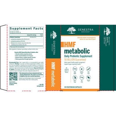 Seroyal/Genestra 	HMF Metabolic 30 caps Supplement Facts