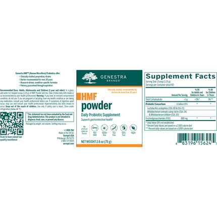 Seroyal/Genestra	HMF Powder 75 grms Supplement Facts 