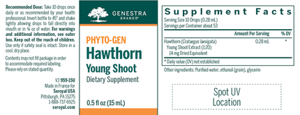 Seroyal/Genestra	Hawthorn Young Shoot 15 ml Supplement Facts
