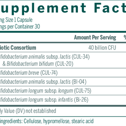 Seroyal/Genestra HMF Bifido Capsules 30 vegcaps Supplement Facts 