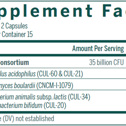 Seroyal/Genestra HMF Travel 30 vegcaps Supplement Facts 
