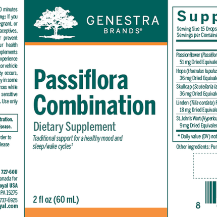 Seroyal/Genestra	Passiflora Combination 60 ml Supplement Facts 