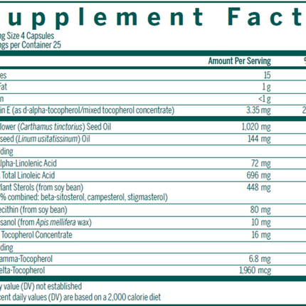 Seroyal/Genestra Biotone Efa Phytosterols 100 Caps Supplement Facts 