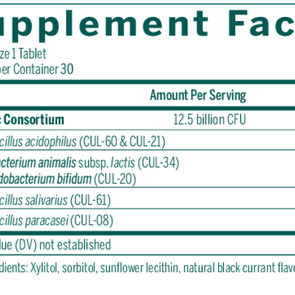 Seroyal/Genestra HMF Child 30 tabs Supplement Facts 