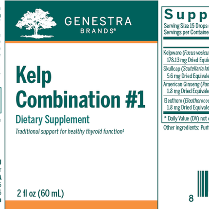Seroyal/Genestra Kelp Combination #1 2 fl oz Supplement Facts