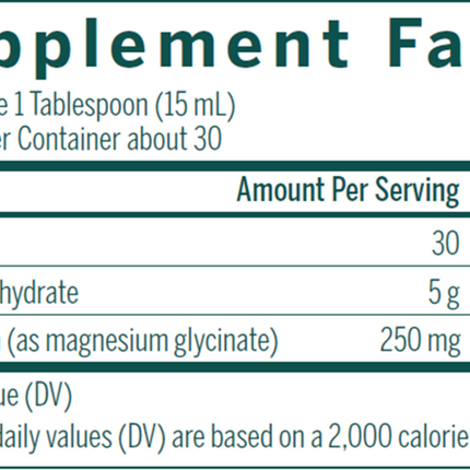 Seroyal/Genestra Magnesium Glycinate 15.2 oz Supplement Facts 