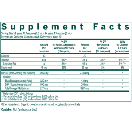 Seroyal/Genestra Super Efa Liquid 6.8 Oz Supplement Facts 