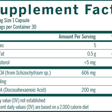 Seroyal/Genestra Super Neurogen Dha 30 Gels Supplement Facts 