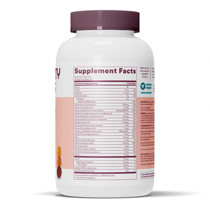 SmartyPants Women's Formula 180 gummies Supplement Facts 