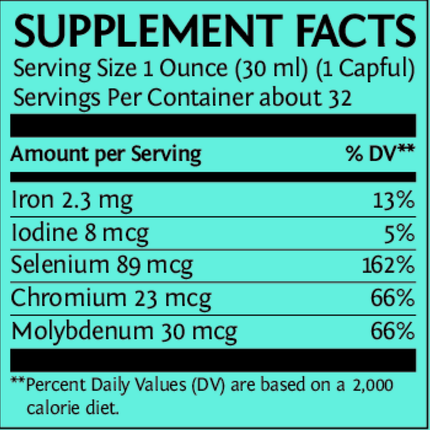 Sunwarrior Liquid Light 32 oz Supplement Facts 