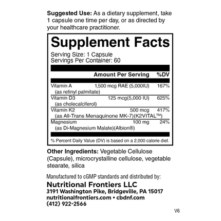 Nutritional Frontiers Super K2 Plus 60 vegcaps Supplement Facts