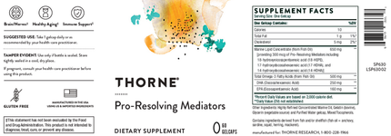 Thorne Pro-Resolving Mediators 60 gelcaps Supplement Facts