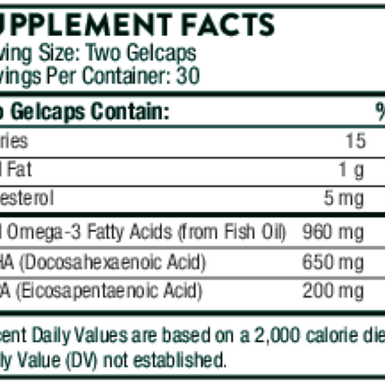 Thorne Research	Advanced DHA 60 gelcaps Supplemnt Fcats 